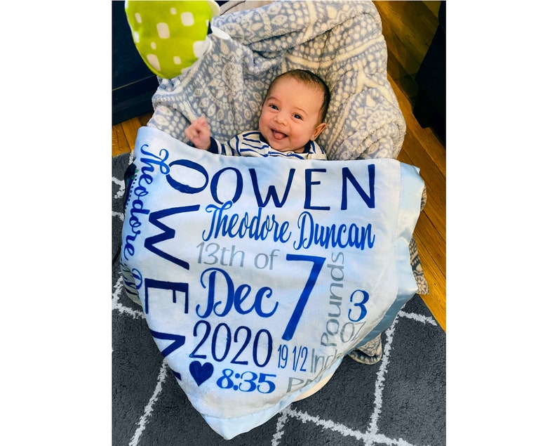 Personalized Baby Blanket SATIN TRIM Super Soft Pink Girl Blue Etsy