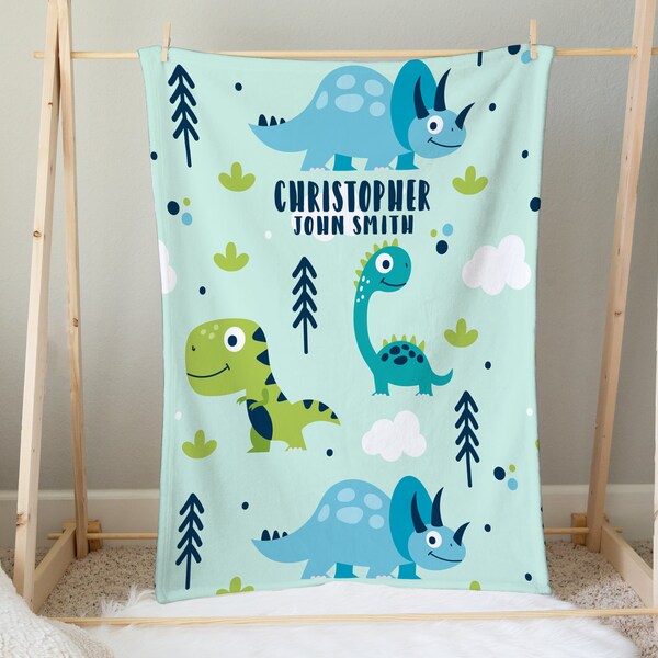 Dinosaur Baby Blanket Etsy