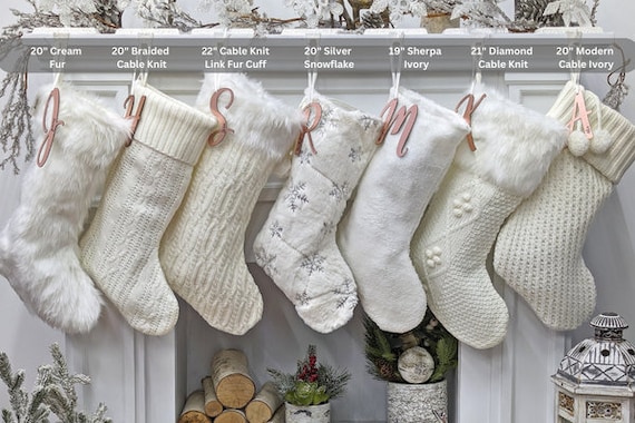  Tooperze White Christmas Stockings,Personalized