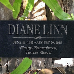Personalized Memorial Granite Stone Grave Marker Engraved In Memory of Headstone Custom Engraved Garden Memorial Gift Dad Mom Child Grandma