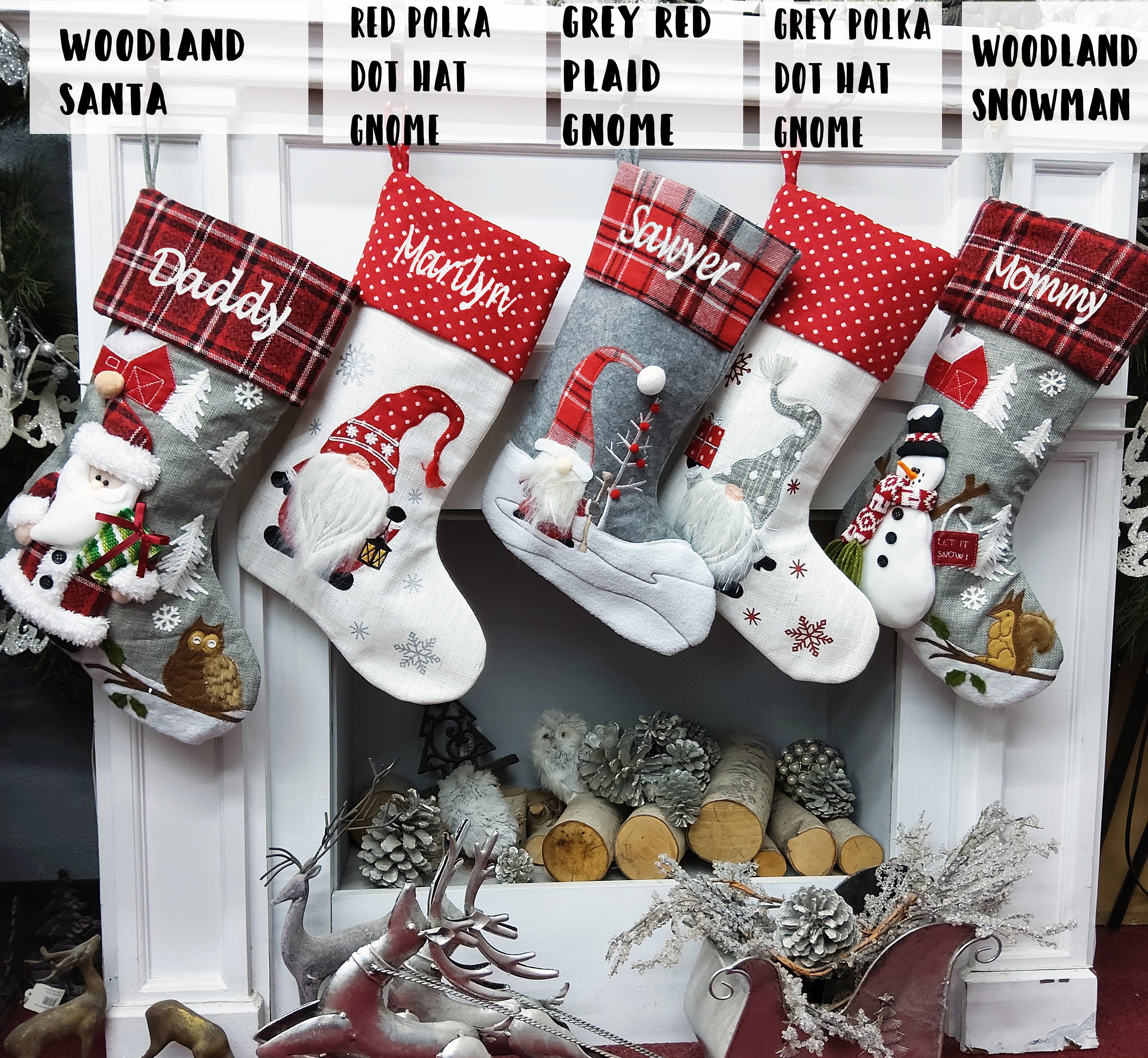 Personalized owl christmas stockings Clearance