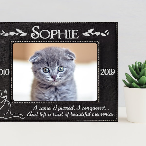 Personalized Cat Pet Picture Frame Engraved Pet Loss Memorial Plaque In Loving Memory Cats Sympathy Mom Dad Sister Brother Thoughful Gift