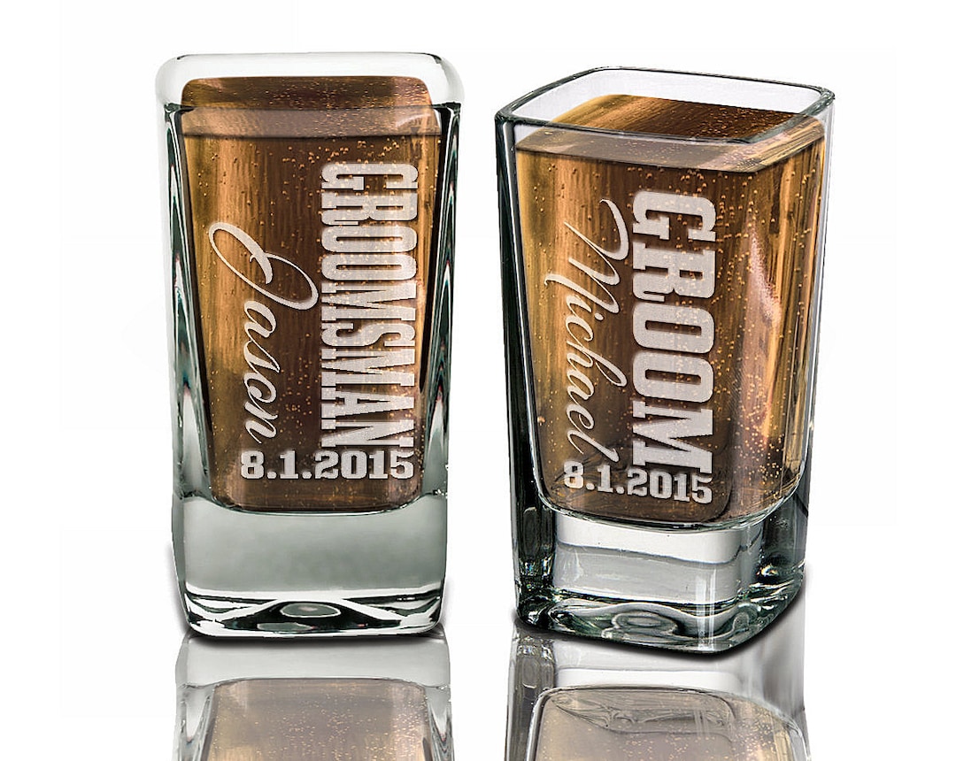 Groomsmen Gifts Wedding Shot Glasses Best Man Father of the Bride Groom