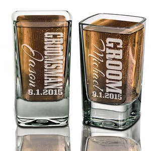 Groomsmen Gifts Wedding Shot Glasses Best Man Father of the Bride Groom Usher Engraved Weddding Favor Idea Custom Bulk Personalized Discount