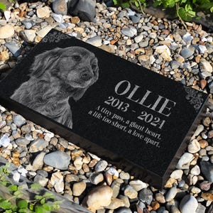 Personalized Pet Memorial Stone | Custom Grave Marker | Engraved Headstone for Cats & Dogs | Outdoor Animal Burial Monument | Pet Tombstone