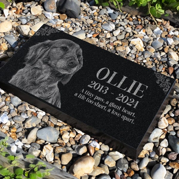 Lápida personalizada para mascotas / Marcador de tumba personalizado / Lápida grabada para gatos y perros / Monumento funerario para animales al aire libre / Lápida para mascotas