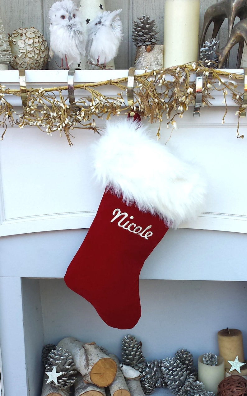 Personalized Christmas Stockings Velvet 19 Luxury Faux Etsy