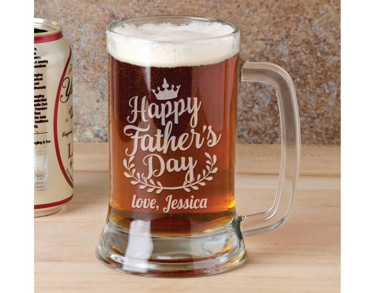 Happy Father's Day Personalized Beer Mug With Name Father Etsy