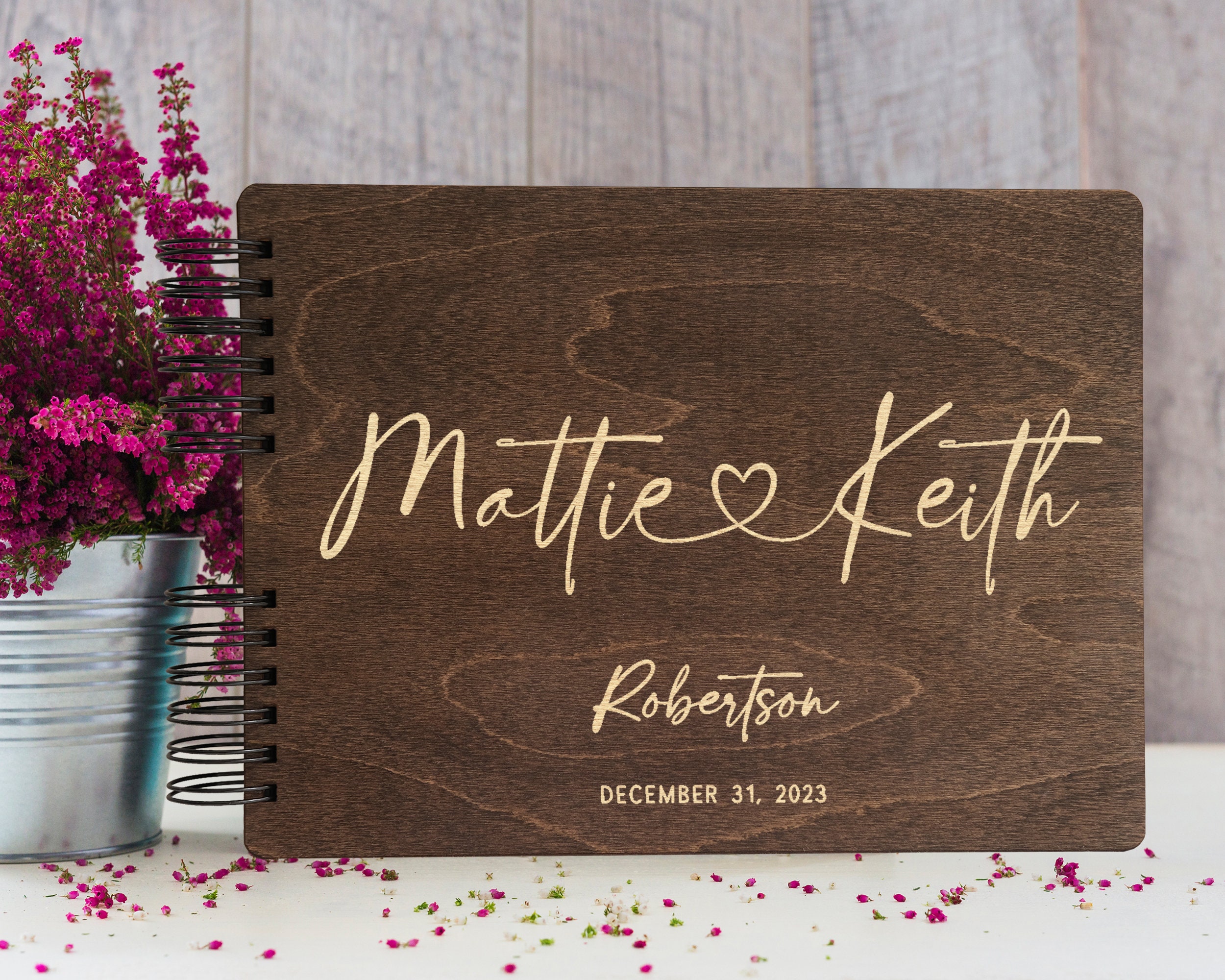 Original Wedding Guest Book - Rustic Weddings Reception Sign In Guestbook  100 Pages for Baby Shower, Birthday, Polaroid Photos - Elegant Hardcover