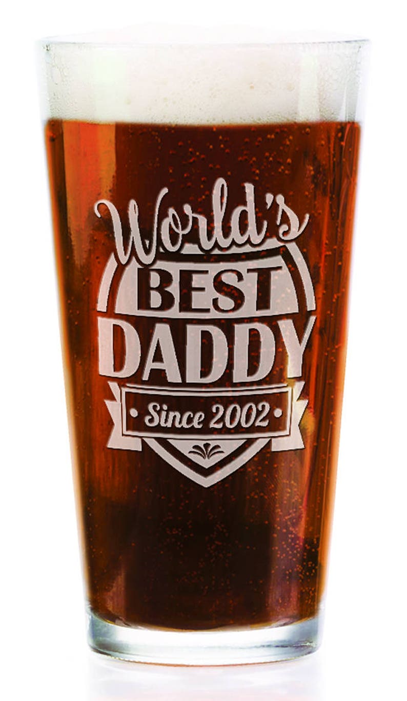 World's Best Daddy Personalized 16oz Pint Glass New Dad Etsy