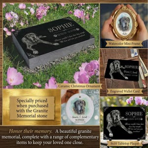 Personalized Pet Memorial Stone | Custom Grave Marker | Engraved Headstone for Cats & Dogs | Outdoor Animal Burial Monument | Pet Tombstone image 3