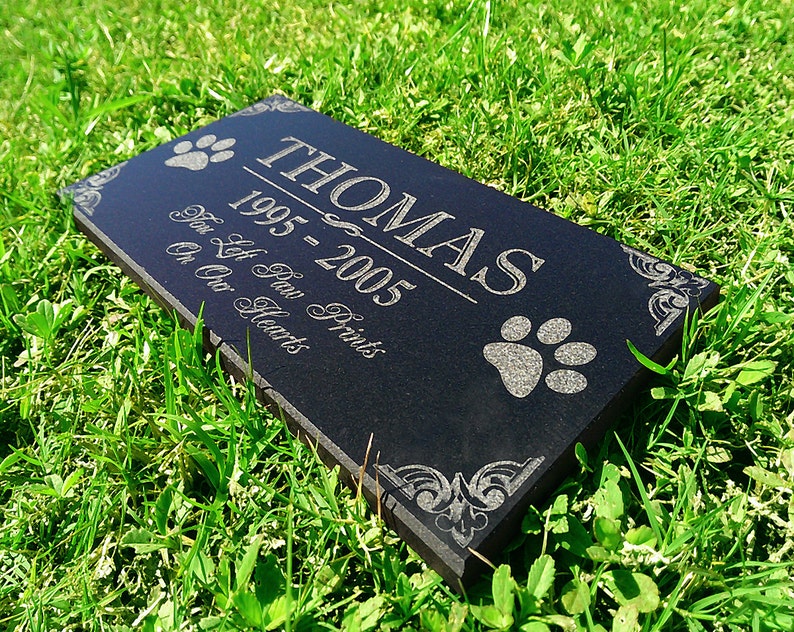 Personalized Dog Memorial  Cat Memorial Granite Stone Pet Grave Marker Engraved In Memory of Headstone Custom Engraved Garden Memorial Stone 