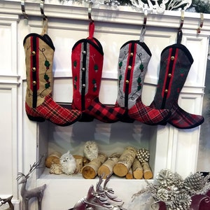 Cowboy Boot Christmas Stockings Country Western Personalized with Embroidered Names or Monogram for Cowboys or Cowgirls image 3