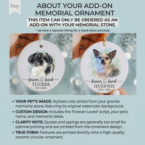 Personalized Pet Memorial Stone | Custom Grave Marker | Engraved Headstone for Cats & Dogs | Outdoor Animal Burial Monument | Pet Tombstone AddOn CeramicOrnamnt