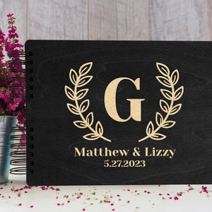 Interactive Personalized Wooden Guestbook Wedding Memory Book Personalized For Signatures Keepsake Rustic Elegance Boho-inspired Bride Groom