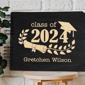 2025 Graduation Party Guest Book Personalized Photo Album Scrapbook with Laser Engraving. Party Decor High School College Grad Gift