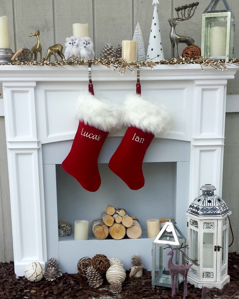 Personalized Christmas Stockings Velvet 19 Luxury Faux Etsy