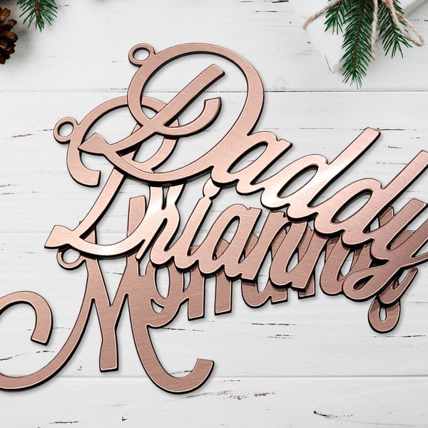 Christmas Stocking Name Tag Flex or Wood | Personalized  Gift | Custom Nameplate | Tree Ornament |  Holiday Decorations | Hanging Decor