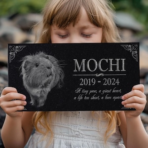Guinea Pig Memorial Garden Stone | Ideal for Honoring Guinea Pigs, Hamsters, Rabbits, or Small Pets | Pet Grave Marker | Engraved Headstone