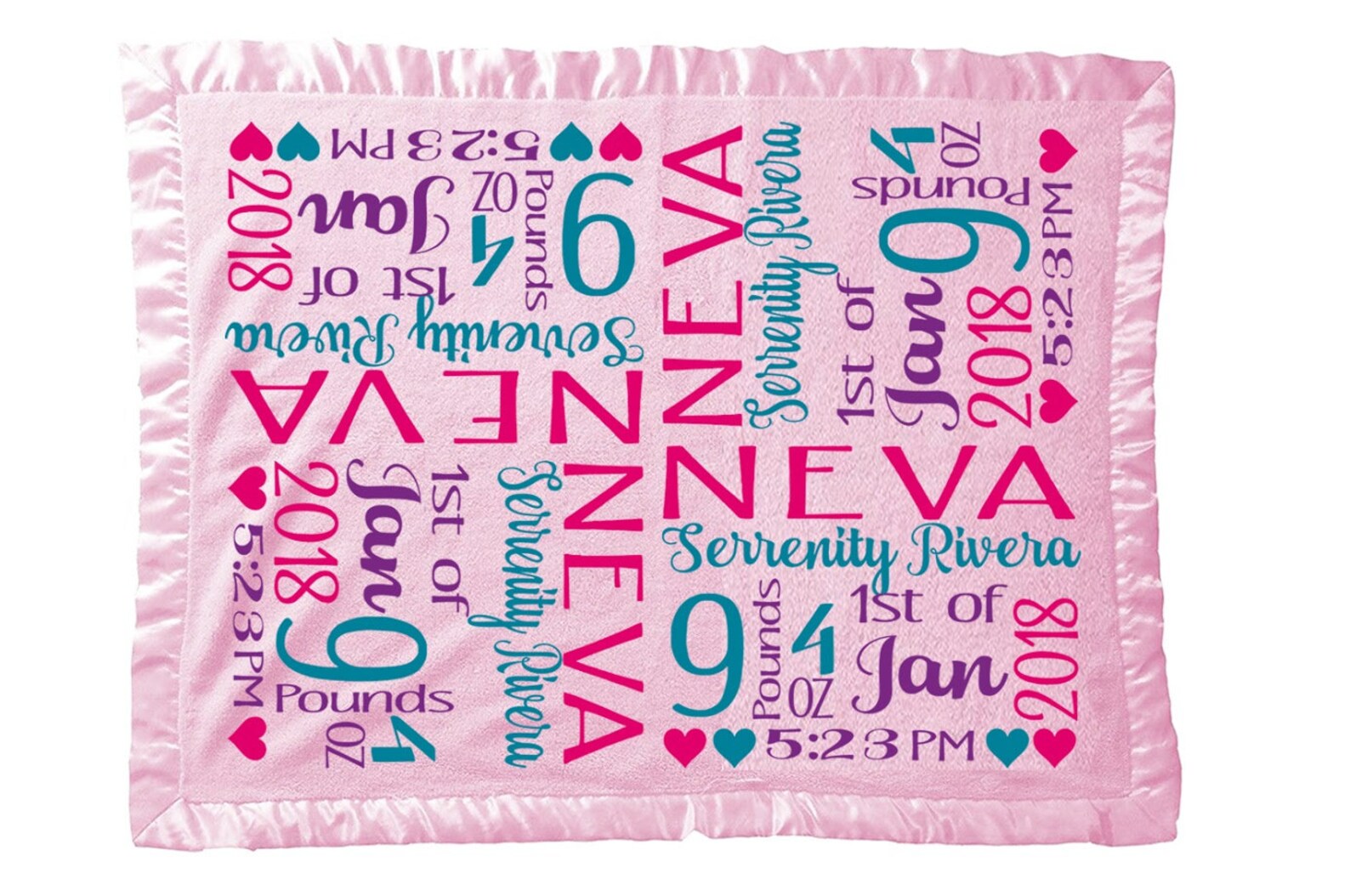 Personalized Baby Blanket SATIN TRIM Super Soft Pink Girl Blue Etsy