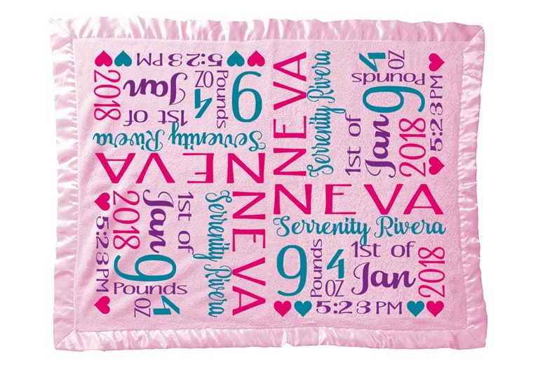 Personalized Baby Blanket SATIN TRIM Super Soft Pink Girl Blue Etsy