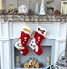 Pet Dog Christmas Stockings Cat Stocking Whimsical Monogrammed Personalized Holiday Modern Puppy Kitten Cute Dog Bone Fish Applique 