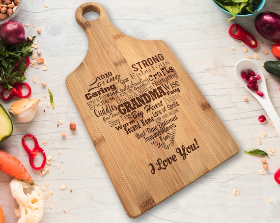Engraved We Go Together Like Large Paddle Chopping Board Personalised