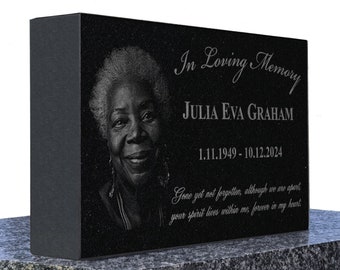 Personalized In Loving Memory Memorial Stone Garden Yard Indoor Outdoor Gift Loved Ones Mother Father Husband Son Mom Baby Engraved Plaque