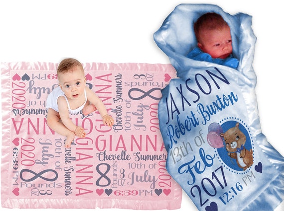 thumbnail image 2 of Baby Blanket With Name J&SBGFT Personalized Baby Blankets, Custom Baby Blanket With Boys' Name Receiving Blankets For Toddlers Kids Nursery Stroller Crib Decor Throw Blue Lion I.1536786986 Baby Registry Search Gift Registry 2 of 12
