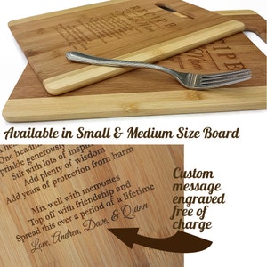 Mothers Gift Personalized Recipe for a Special Mom Custom Cutting Board Gift for Mom Mommy Birthday Mother's Day Christmas Gift from kids image 2