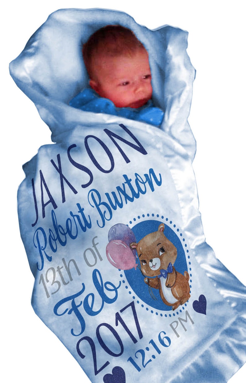 Personalized Baby Blanket SATIN TRIM Super Soft Pink Girl Blue Etsy