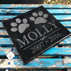 Personalized Dog Memorial Cat Memorial Granite Stone Pet Grave Marker Engraved In Memory of Headstone Custom Engraved Garden Memorial Stone 6x6 Square NO PHOTO