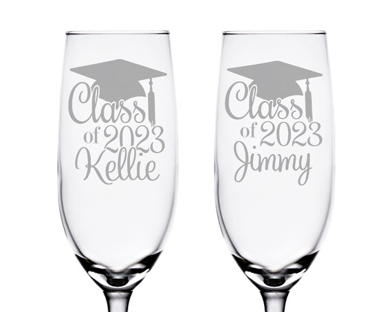 Class of 2024 College High School Grad Champagne Glass Present Graduation Gift for Her Him Sorority Graduate Flute Decoration Centerpiece Etsy UK