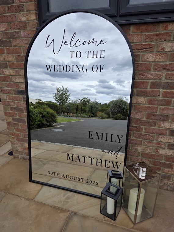 Wedding Welcome Sign Vinyl Decal Only | Custom Personalised Sticker for Acrylic, Mirror or Wooden Boards | Elegant Vinyl Letter Decoration