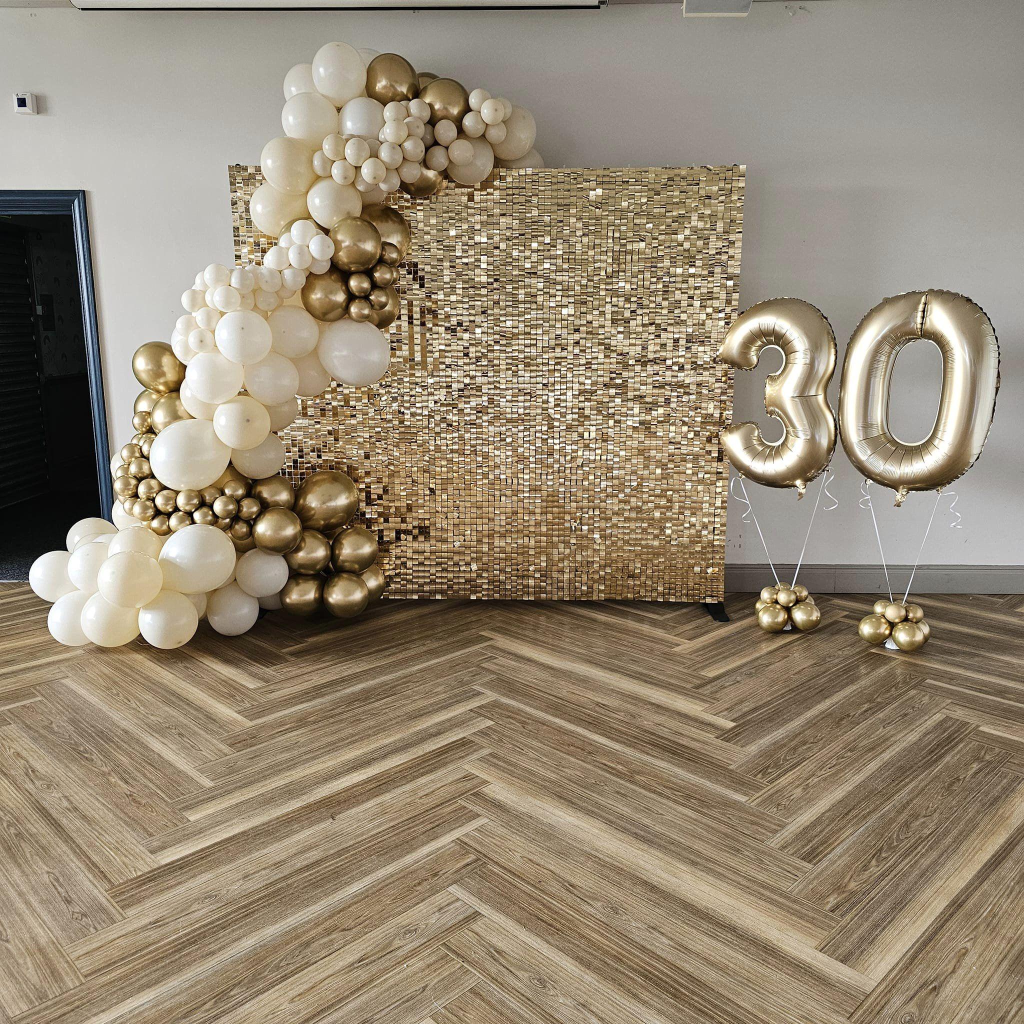 Champagne Gold Sequin Shimmer Wall Backdrop | Sparkle Glimmer Panel | Weddings, Parties, Photo Booths, Birthdays & Events | 6 x 6ft | 7x 7ft