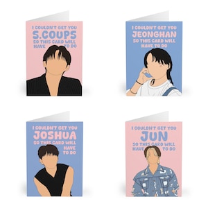 SEVENTEEN inspired member K-Pop greetings cards - SVT, Carat, K-Pop fans, birthday - A5 & A6