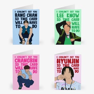Cartes de voeux K-Pop inspirées des membres des STRAY KIDS - SKZ, Stay, fans de K-Pop, anniversaire - A5 et A6