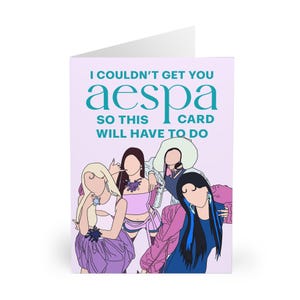AESPA inspired k-pop greetings card - Kpop birthday, fan gift - A5 & A6