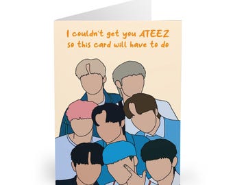 ATEEZ Inspired Kpop greetings card - K-POP birthday card, ATINY, special occasion, K-Pop fan - A5 & A6