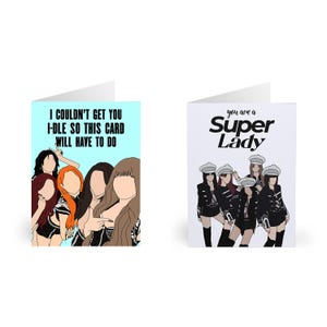 I-DLE にインスパイアされた K-pop グリーティング カード - K-Pop、(G)I-DLE、スーパー レディ、誕生日カード、K-Pop ギフト、ネバーランド、ガール グループ - A5 および A6