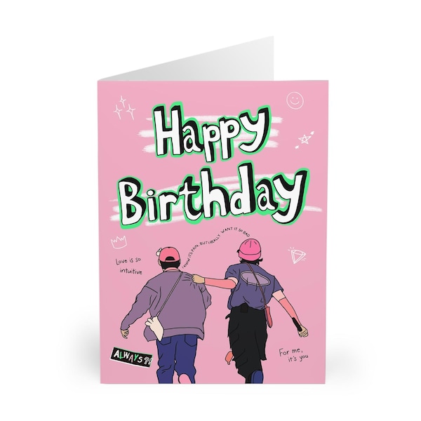 Stray Kids Minsung Want So Bad inspired birthday card - SKZ, Lee Know, Han Jisung, Kpop - A5 & A6