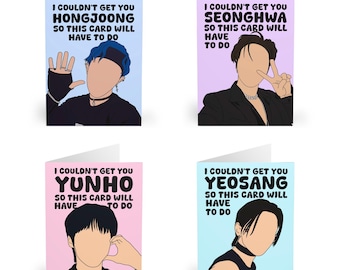 ATEEZ inspired member K-Pop greetings cards - ATINY, K-pop fans, birthday - A5 & A6