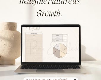 Failure Resume Template | Personal Growth Tracker Excel | Reflection Journal Spreadsheet