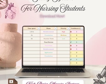 Nursing Student Study Planner – Exam Prep Tracker (Digital Download)