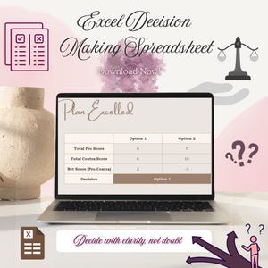 Pros and Cons Template Excel | Decision Making Spreadsheet | Choice Analysis Tool