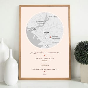 Poster personalized poster where it all began, couple, love story, plan, Valentine&#39;s Day, romantic