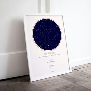 Póster cartel personalizado constelaciones pareja historia de amor