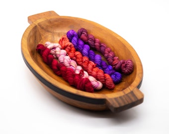 Mini skeins, fingering sock, superwash merino nylon, hand dyed yarn, kettle dyed
