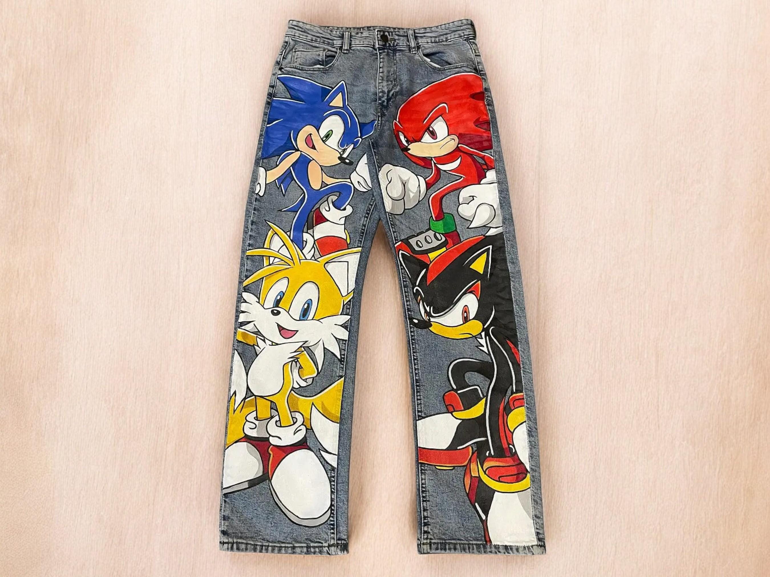 SUYIDA Boys Baggy Jeans, Y2K Pants with Cartoon Embroidery