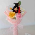Class of 2026 knitted Crochet flower Graduation bouquet , Custom Handmade Graduation Bouquet flower with Doll, Graduation Gift for Her